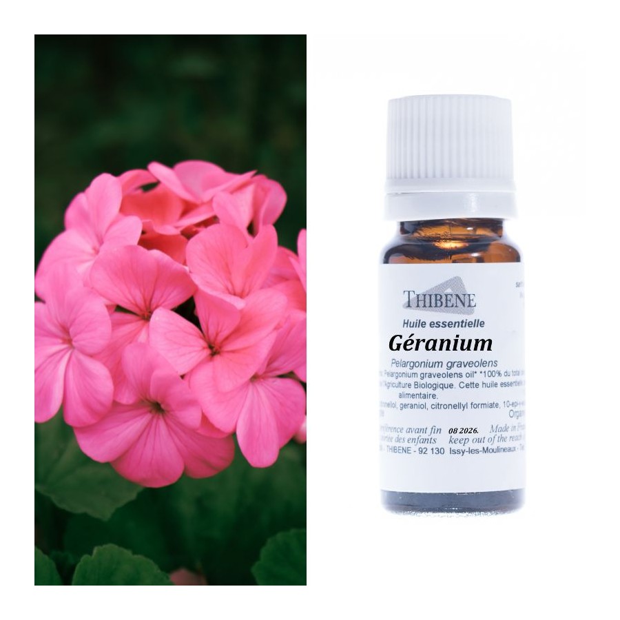 Huile essentielle de Géranium rosat issue de l'Agriculture Biologique